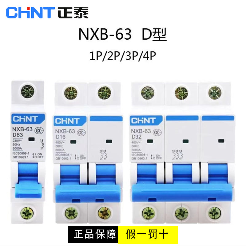 CHINT D Type Mini Circuit Breaker NXB-63a main switch 1p 2p 3p 4p16a20a32a40a