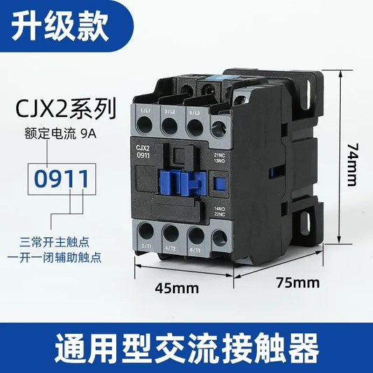 CJX2-0911 9a contactor, 1nc+1no single phase contactor, CJX2 upgrade version, power switching contactor, 50‑60Hz contactor