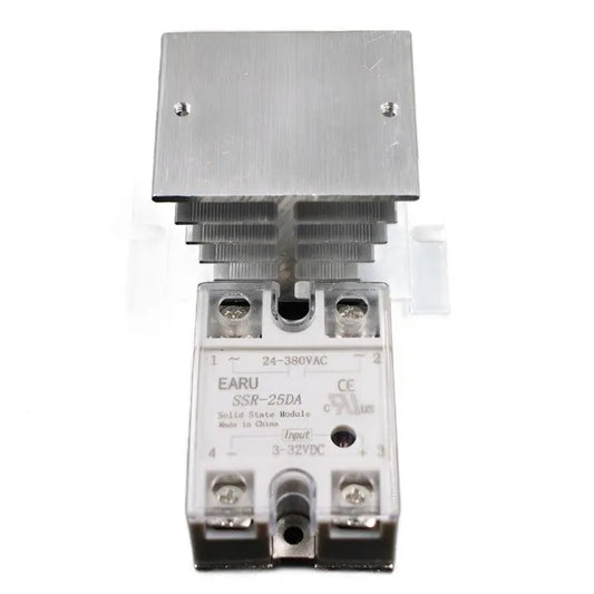 1 pc SSR-25DA Solid State Relay Module SSR-25 DA 25A with Plastic Cover+1 pc Aluminum Heat Sink Dissipation Radiator Combination - electrical center b2c
