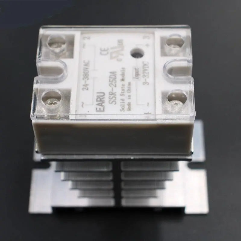1 pc SSR-25DA Solid State Relay Module SSR-25 DA 25A with Plastic Cover+1 pc Aluminum Heat Sink Dissipation Radiator Combination - electrical center b2c