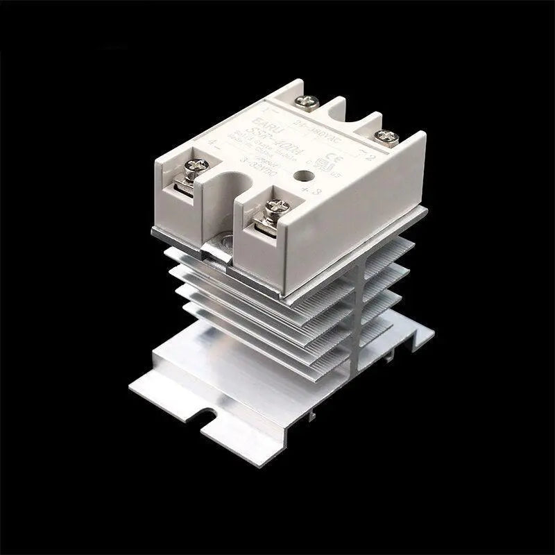 1 pcs New Aluminum Fins Single Phase Solid State Relay SSR 10A to 40A Aluminum Heat Sink Dissipation Radiator Newest Rail Mount - electrical center b2c