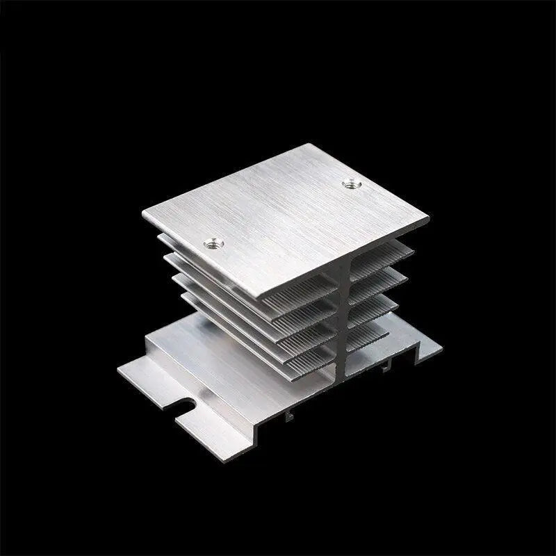 1 pcs New Aluminum Fins Single Phase Solid State Relay SSR 10A to 40A Aluminum Heat Sink Dissipation Radiator Newest Rail Mount - electrical center b2c