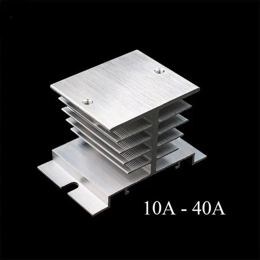 1 pcs New Aluminum Fins Single Phase Solid State Relay SSR 10A to 40A Aluminum Heat Sink Dissipation Radiator Newest Rail Mount - electrical center b2c