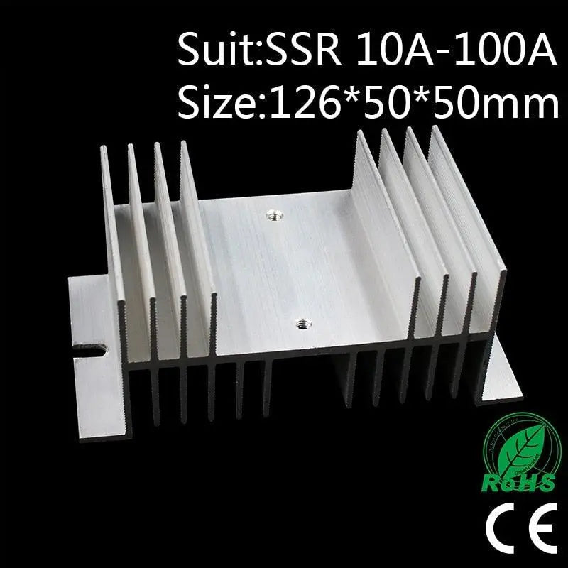 1 pcs W shape Aluminum Single Phase Solid State Relay SSR Heat Sink Base Small Type Heat for 10A to 100A Radiator Wholesale Hot - electrical center b2c