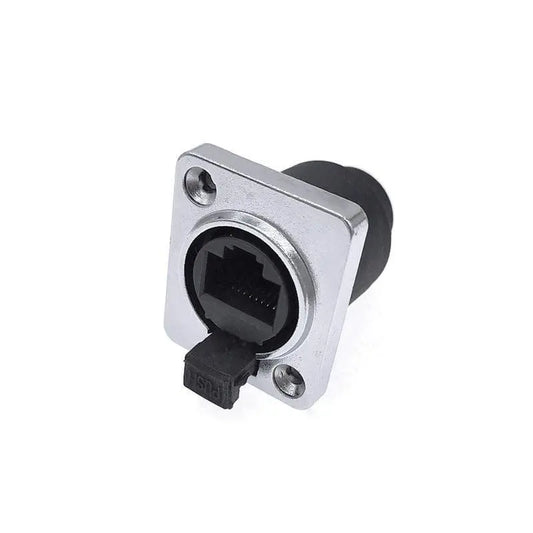 1 piece RJ45 Waterproof Network Connector with Rubber cover IP65 8p8c D type Panel Mount Socket RJ45 Ethernet Connector - electrical center b2c,cnmaway connector