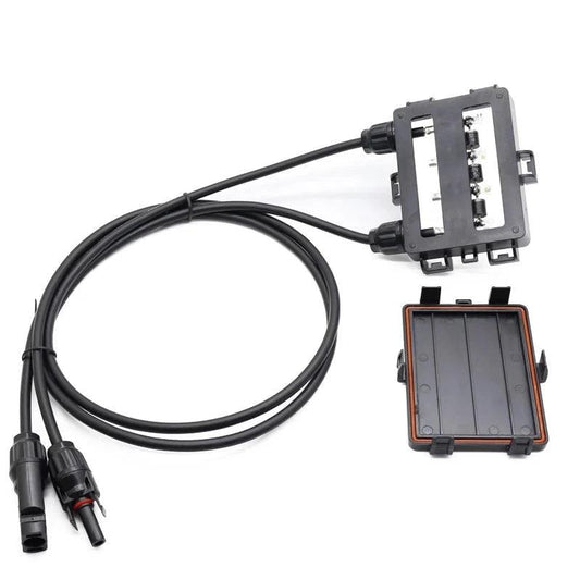 10 Pcs/lot Hot Sale 4 Ways Solar PV Junction Box Waterproof IP65 with 4.0mm2 Cable and 4 Diodes for Solar Panel XH0196