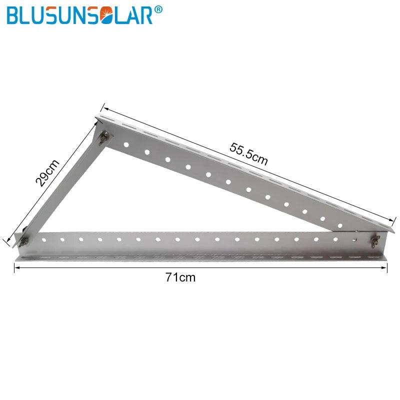 10 Set Triangle Aluminum Oblique Beam and Triangel Back Beam 550mm 100W 300W Solar Panel Roof Mounting Bracket for Van