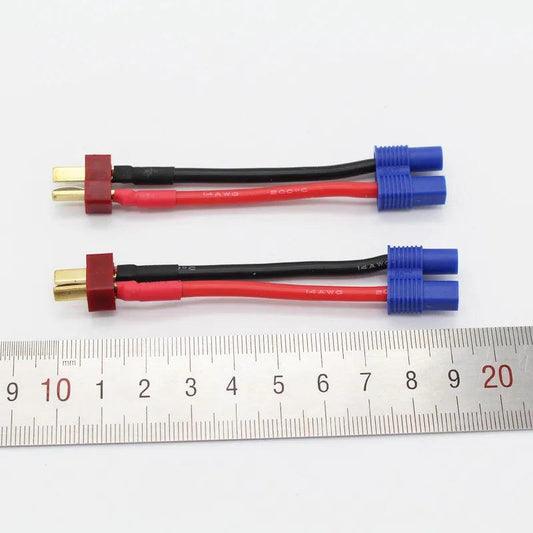 100 Pcs/Lot T Dean Male To Female EC3 Connector 14AWG 60 Mm Wire Cable Adapter for RC Parts