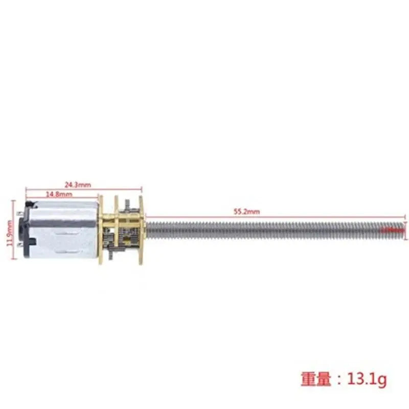 Threaded Shaft M4 55mm DC Gear Motor 15/30/50/60/100/200/300/500/1000rpm Mini Electric Screw Reducer N20 3V 6V 12V - electrical center b2c,dc motor n20 m4