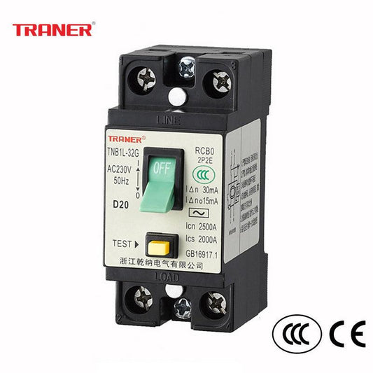 10pcs/lot TNB1L-32G Series Built-In Water Heater Tripping Breaker ELCB Rcbo for Electric Shower