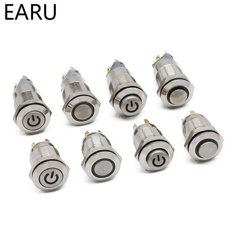 12mm Flat High Head Waterproof Metal Push Button Switch 380V.