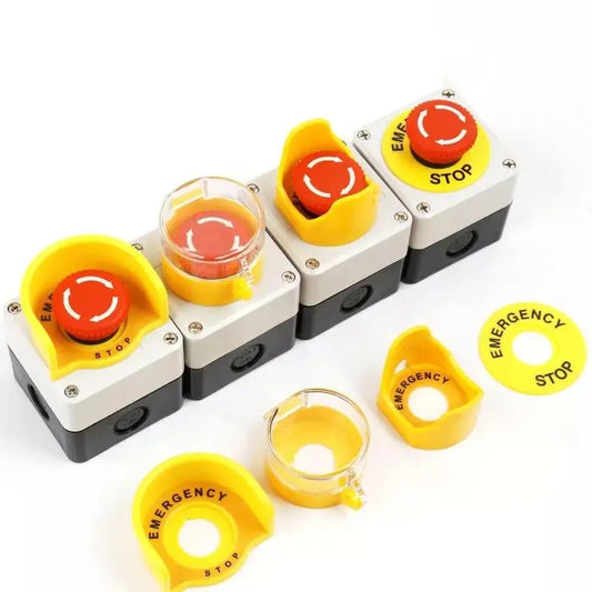 1PCS Plastic Shell Red Sign Push Button Switch DPST Mushroom Emergency Stop Button SwitchAC 660V 10A NO+NC LAY37-11ZS - electrical center b2c,emergency push button box,emergency push button with box