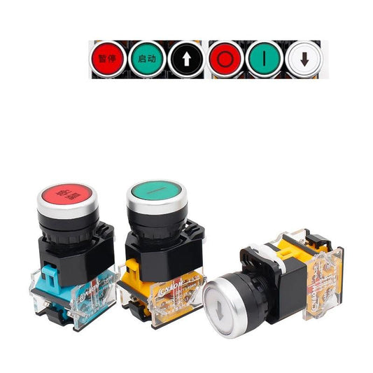 1Pcs 22mm 4 Screw Circular small size Flat round Panel Cutout LA38-11 LA38-11BN ON-OFF Momentary/Self locking Push button switch