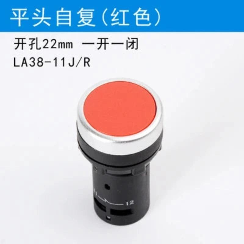 1Pcs LA38-11J 22mm Momentary Self-rest Electrical Push Button Switch Green Red 1NO 1NC 3 Pins Screws Terminals Computer PC