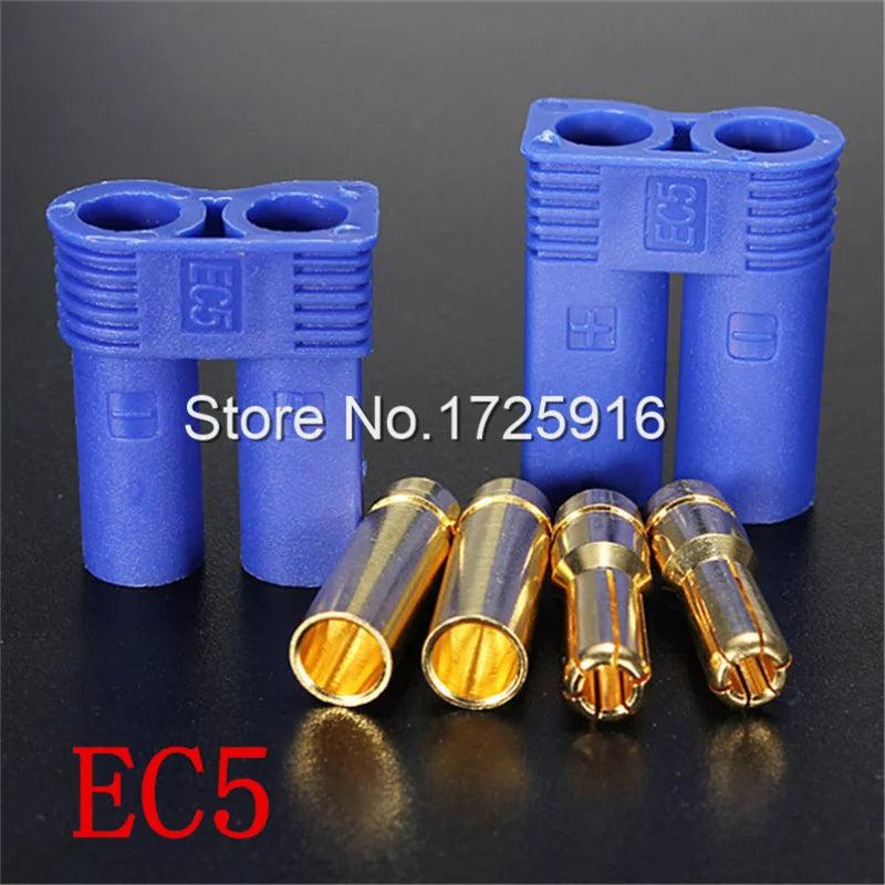 EC5 Banana Plug,200 Pairs/Lot EC5 Banana Plug 5.0mm Female Male Bullet Connector for RC ESC Lipo Battery Motor Part Plug DZ0102