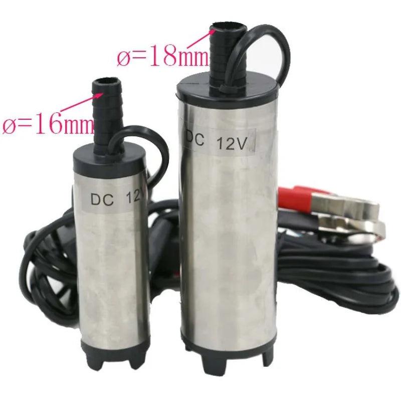 24V DC Portable Micro-pump 51mm Diameter Submersible Pump/ Diesel Pump Oil Self-priming Pump with Alligator Clip and Removable