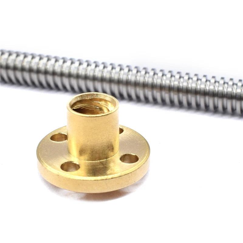 304 Stainless Steel T10 Screw Length 100mm-500mm Lead 2/4/8/10/12/14mm Trapezoidal Spindle Screw And Nut For Stepper Motor 3D,t10 lead screw
