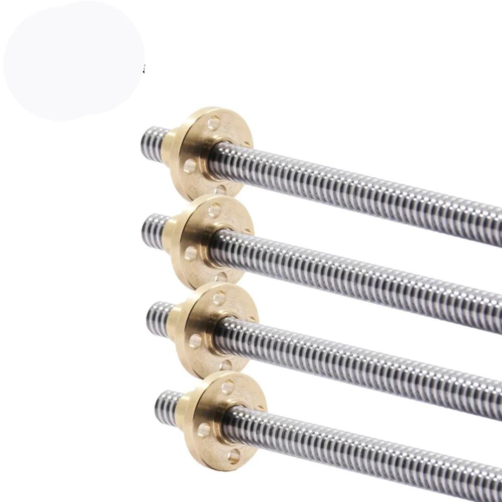 304 Stainless Steel T10 Screw Length 100mm-500mm Lead 2/4/8/10/12/14mm Trapezoidal Spindle Screw And Nut For Stepper Motor 3D,t10 lead screw