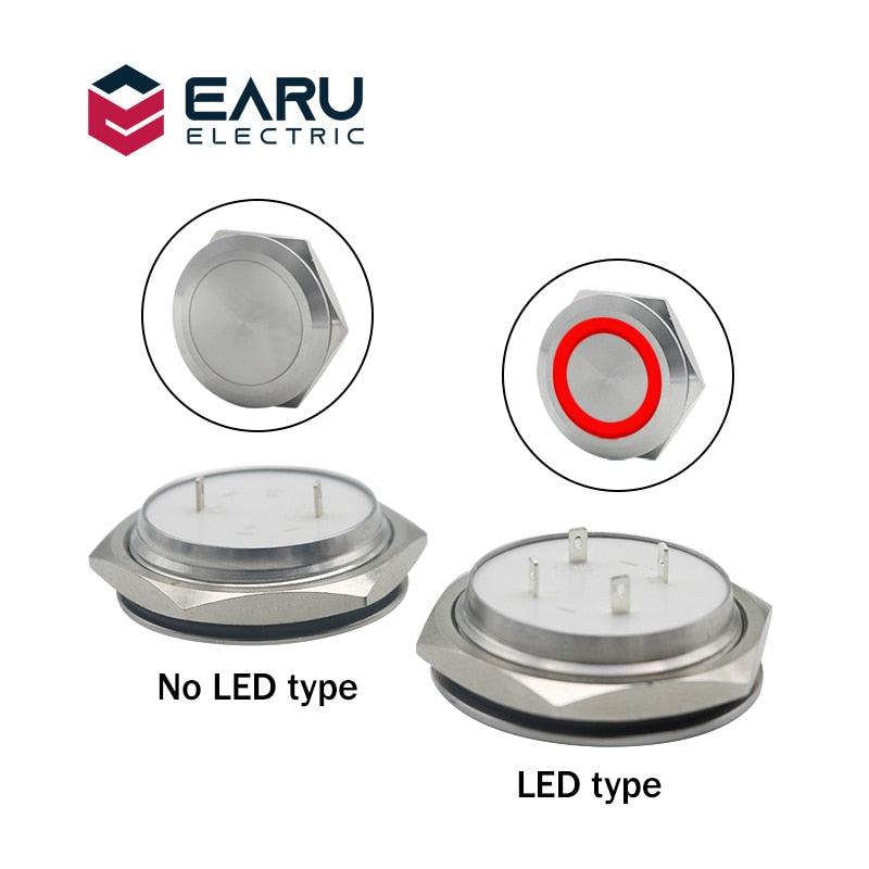 30mm Short Stroke Mini Waterproof Metal Push Button Switch Power Led Light.