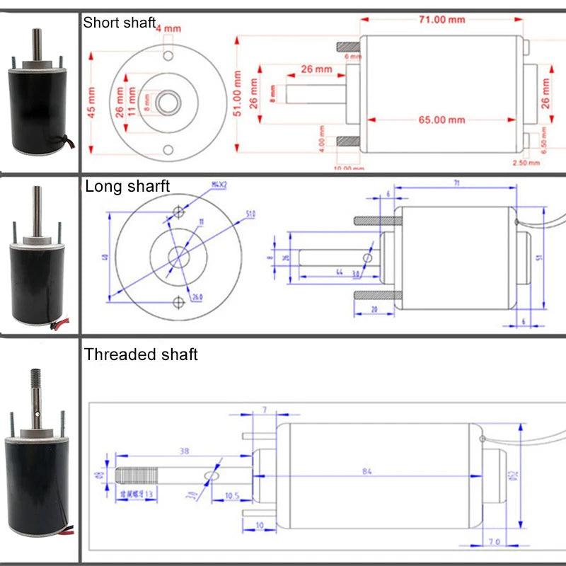 3420 12V Permanent Magnet DC Motor 24V Micro High-speed Speed Regulation Motor 3500-7000RPM PWM 30W Forward And Reverse DIY