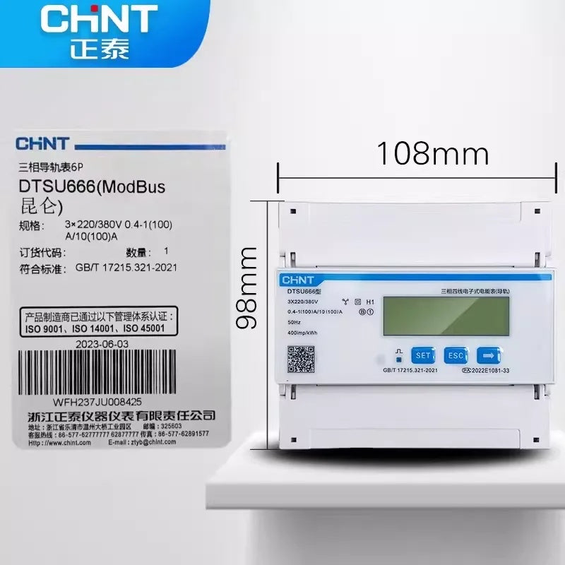 Chint DDSU/DTSU666 Single & Three-Phase DIN Rail Smart Energy Meter