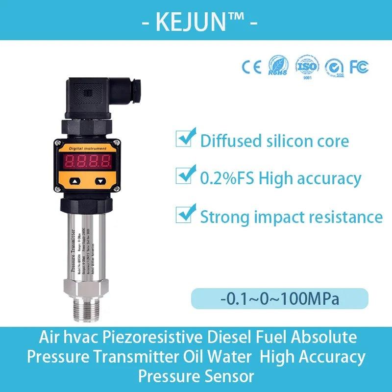 4-20mA RS485 output Pressure Transmitter 0-16Mpa 30bar LED Digital Display Fuel level Sensor Transducer
