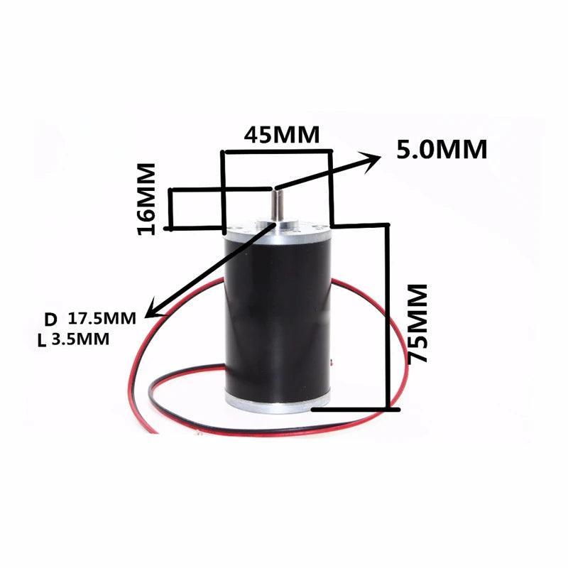4575 DC Motor High Speed 12V 24V 4000rpm 8000rpm Large Torque Permanent Magnet Micro Motors PWM Low Noise DIY Engine Drill Cut