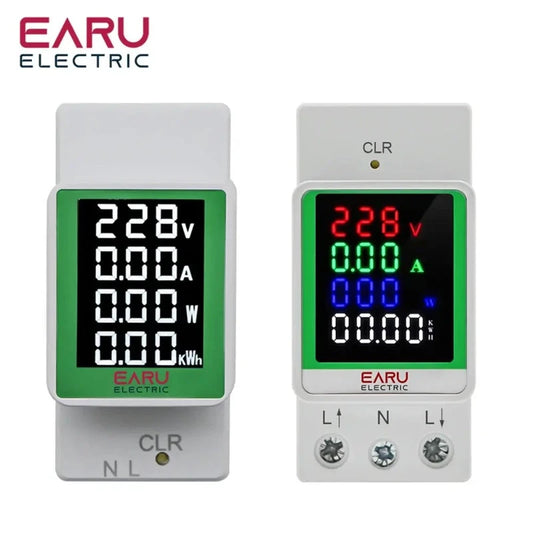 4IN1 Digital AC 110V 220V 100A Voltage Current KWH Electric Energy Monitor Meter VOLT AMP Voltmeter Aammeter Wattmeter Din Rail electrical center b2c