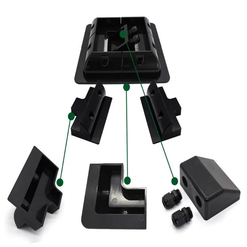 5 Set/lot Waterproof ABS Black Solar Panel Corner Mounting Bracket System for RV