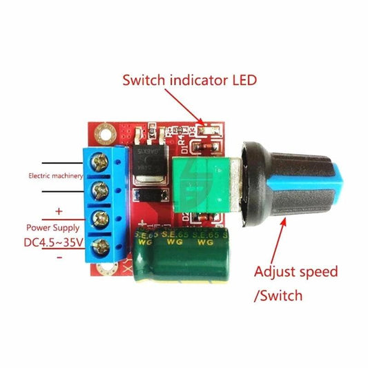 6V 12V 18V 24V DC Motor Controller PWM Speed Electric DC4.5V-35V 5A 90W Adjustable Control Governor Switch Drive Module