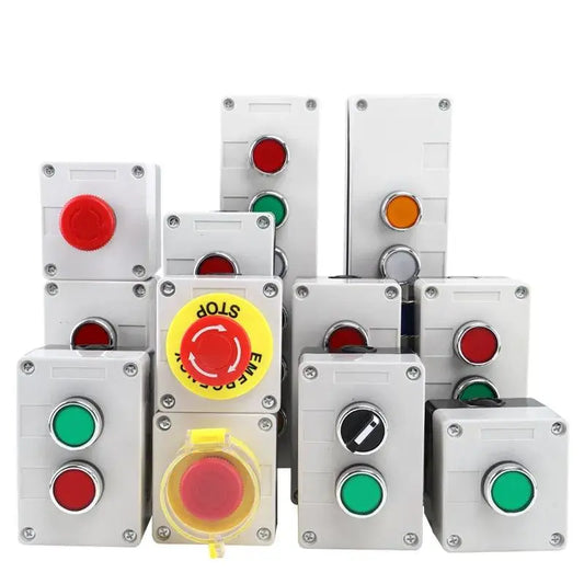 Arrow symbol indicates start and stop self-reset Momentary Waterproof button box switch emergency stop industrial control box - electrical center b2c