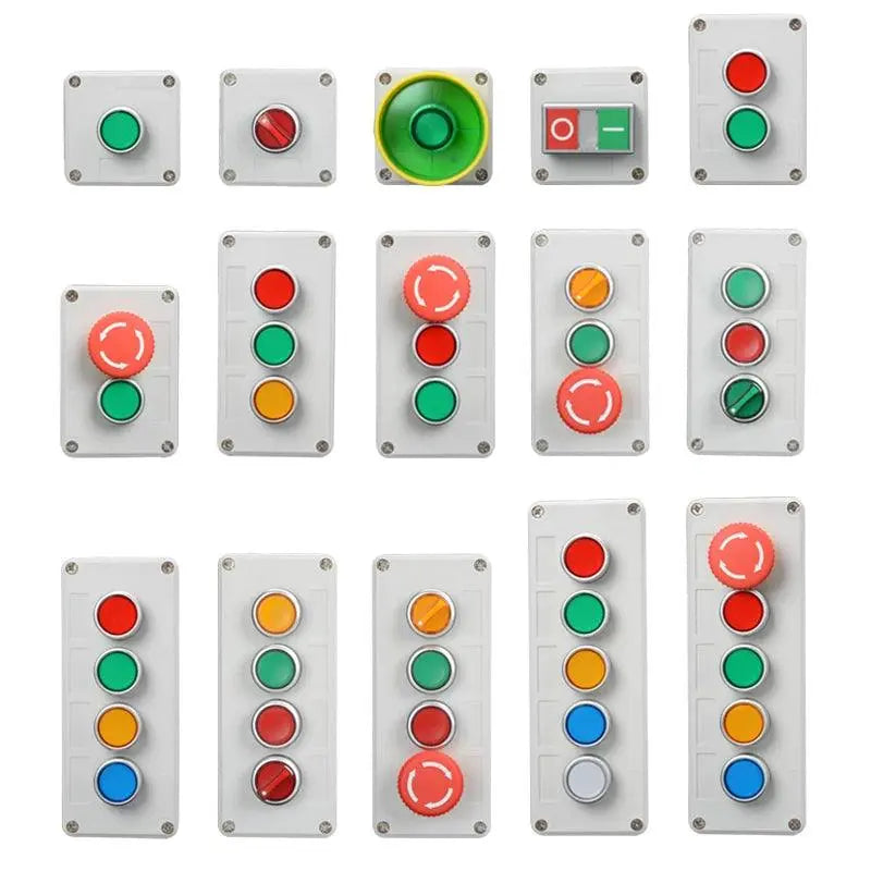 Arrow symbol indicates start and stop self-reset Momentary Waterproof button box switch emergency stop industrial control box - electrical center b2c