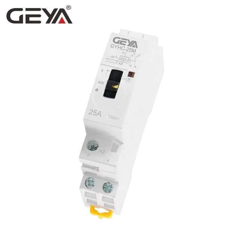 GEYA Manual Control Household Contactor Din Rail Type Modular Contactor 2P 16A 20A 25A 2NO or 2NC 220V - electrical center b2c