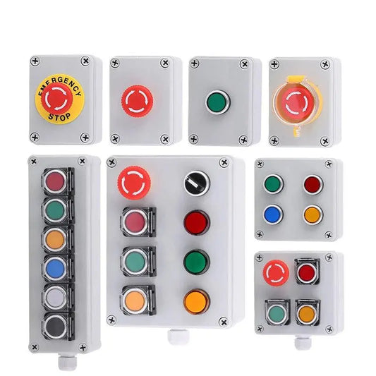 Multiple specifications with button switch box emergency stop start switch alarm self-locking motor control box customization - electrical center b2c,push button station,push button control station,push button station box,start stop push button control station