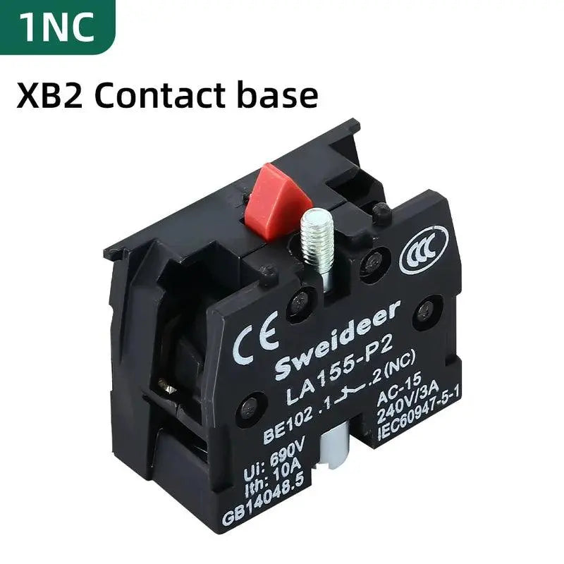 Button Switch Momentary Self Reset XB2 Small Flat Round Head 22mm Power Push Button Switch XB2-BA42 XB2-BA31 XB2-BA51 10A NC/NO - electrical center b2c