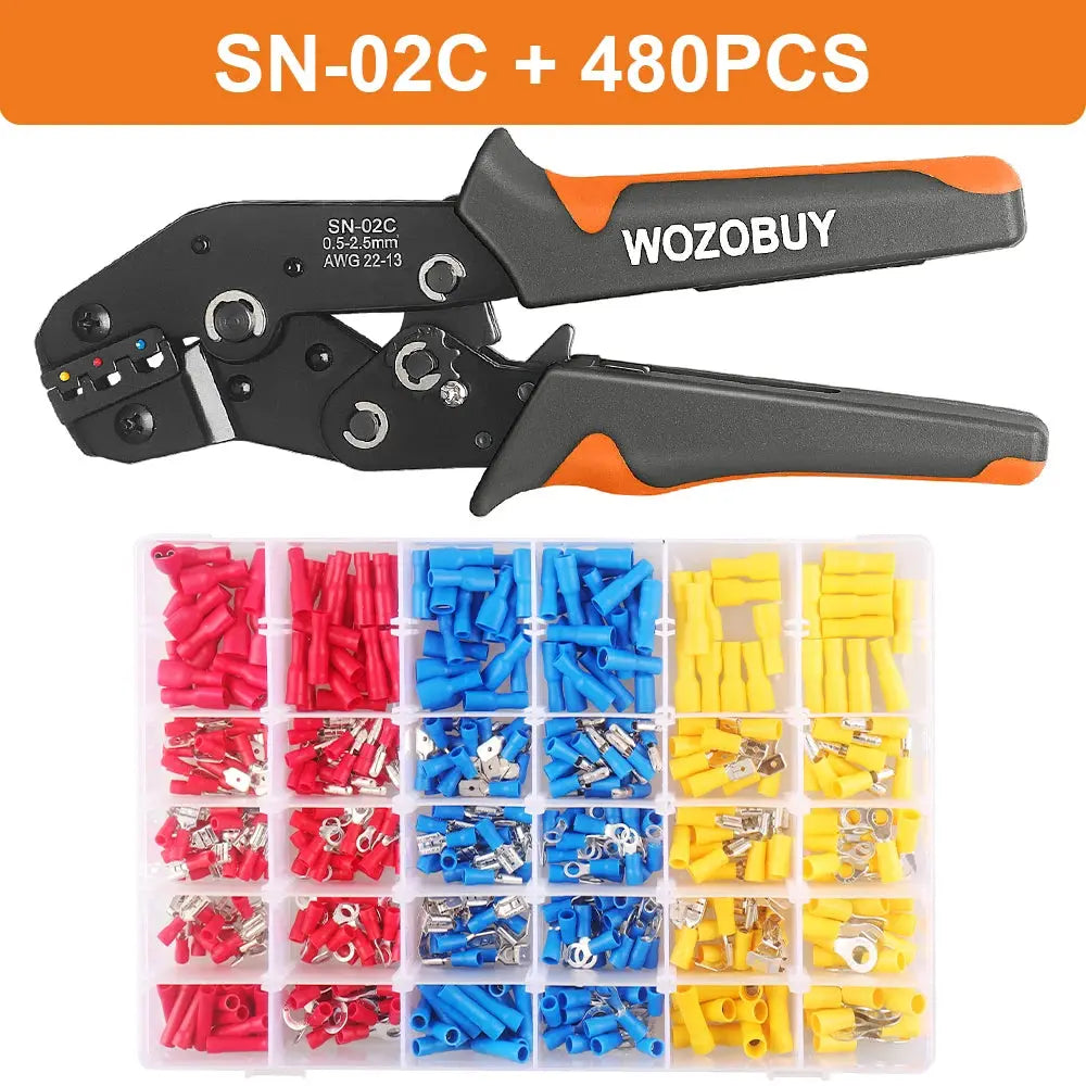 Pressed Pliers Electrician Tool Crimping Tool Electrical Terminal Clamp Electronics Pressing Connector 02C Wire stripping pliers - electrical center b2c