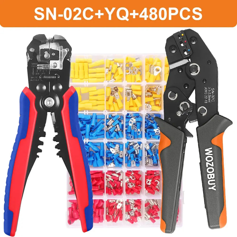 Pressed Pliers Electrician Tool Crimping Tool Electrical Terminal Clamp Electronics Pressing Connector 02C Wire stripping pliers - electrical center b2c