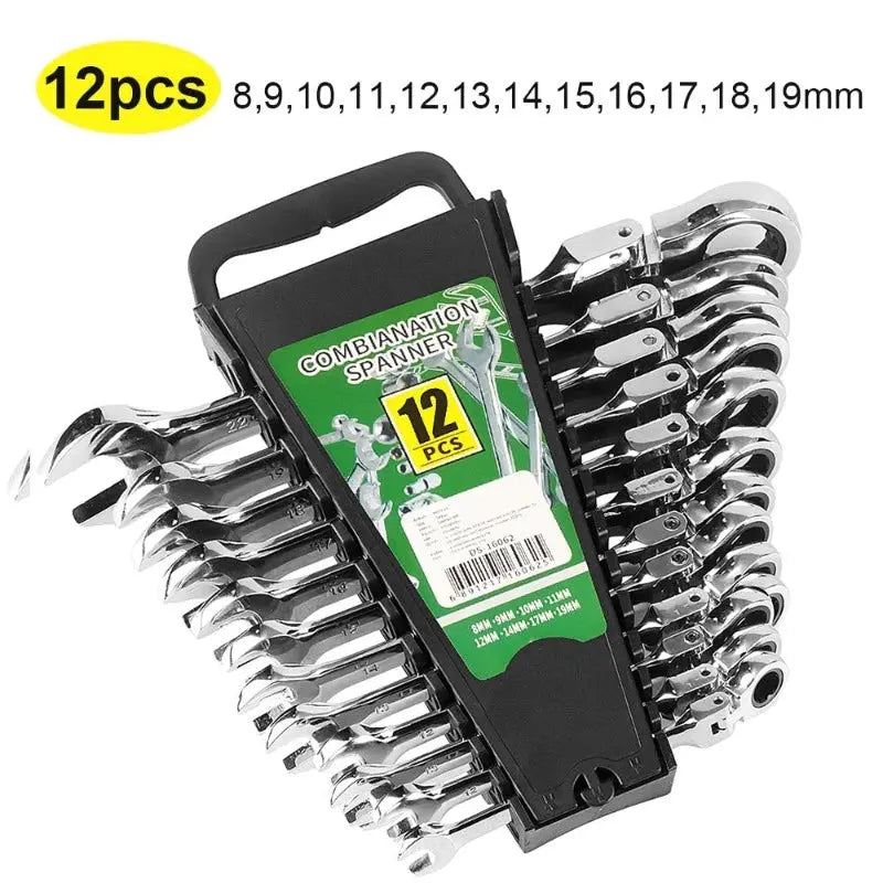 Ratchet Wrench of Keys Spanner Set Hand Tool 72-Tooth Ratcheting Flexible Head Mirror Finish for Car Repair Tools - electrical center b2c