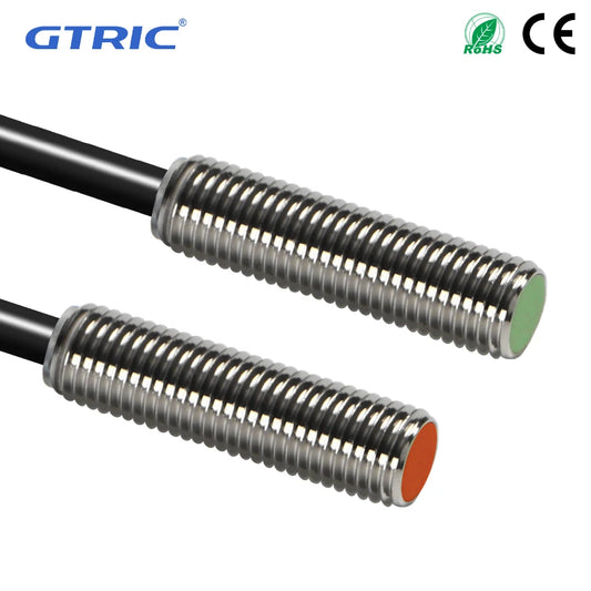 GTRIC M8 Inductive Proximity Sensor Switch 12-24V DC Short Type Flush PR08-1.5DN PR08-1.5DP NPN PNP 1.5mm Sensing Distance