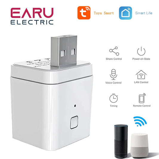48555110924481,Tuya Micro Smart USB Adaptor Switch 5V Wifi USB Power Adaptor Smart Home Switch via Tuya APP Voice Control For Alexa Google Home