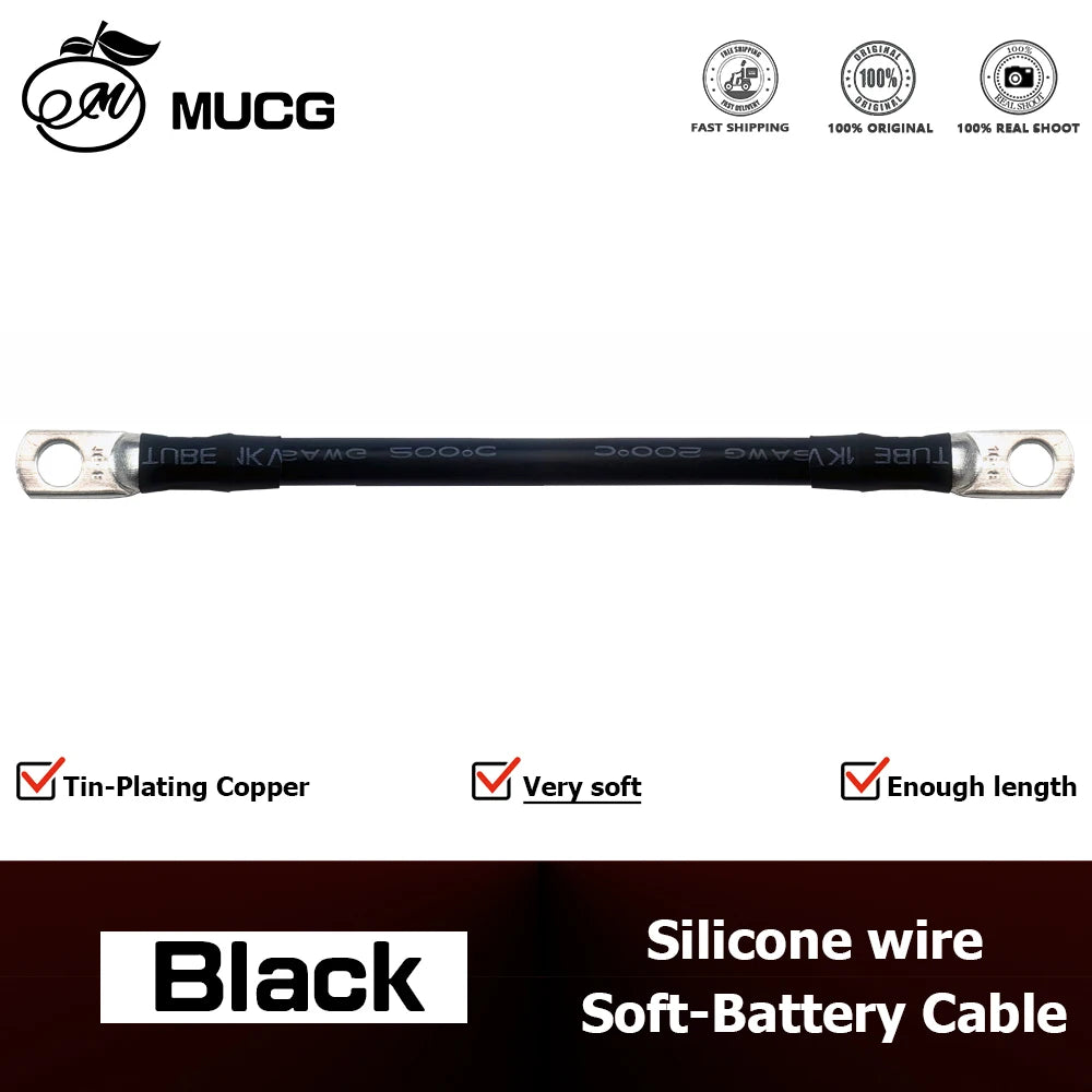 RED M6-M8 Very Soft Car Battery Cable Silicone wire With Lug Ring Terminal cable Black Red 5AWG 6AWG 7AWG 8AWG
