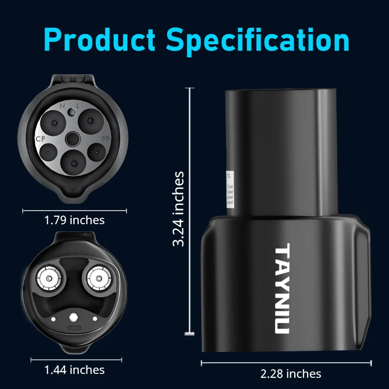 TAYNIU Tesla Charging Adapter J1772 to Tesla Adapter Type 1 to TESLA Connector for Tesla Model Y S 3 X and TYPE 1 EV Charger