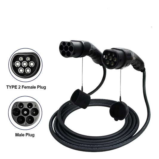 Electric Vehicle Charging Cable 32A 22KW EV Charger 3 Phase EV Charging Cable Type 2 To Type 2 Connector for Car Charger Station