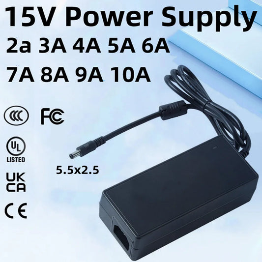 UK Plug Universal Power Adapter ACDC Adapte 15V2A 15v 3A 4A 5A 6A 7A 8A 9A 10A Switch Power Supply Adaptor Current Source Converter Main