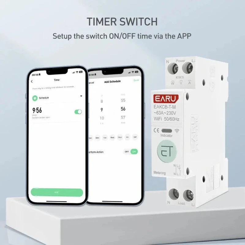 Tuya WiFi Smart Circuit Breaker MCB 1P+N 63A Timer Power Energy kWh Voltage Current Meter Protector Voice Remote Control Switch electrical center b2c