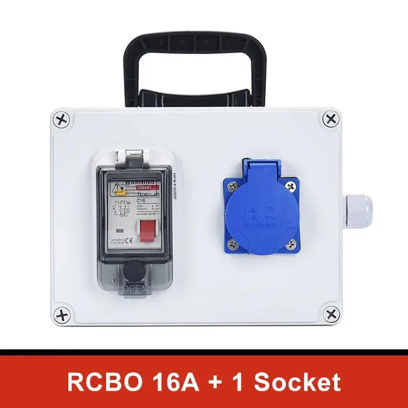 UK US EU FR IT sockets Outdoor socket box with switch MCB RCBO 110V 220V 16A Home wall Mounted Waterproof Distribution Box - electrical center b2c