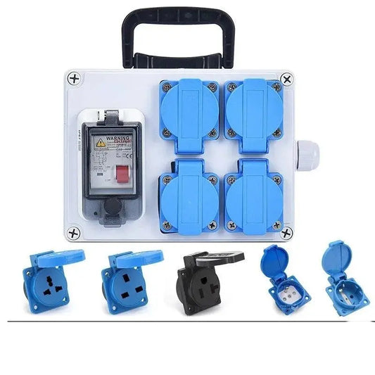 UK US EU FR IT sockets Outdoor socket box with switch MCB RCBO 110V 220V 16A Home wall Mounted Waterproof Distribution Box - electrical center b2c