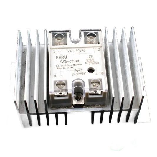 1 pc SSR-25DA Solid State Relay Module SSR-25 DA 25A Hot Sale Quality + 1 pc M / W type Heatsink Aluminum Radiator Combination - electrical center b2c