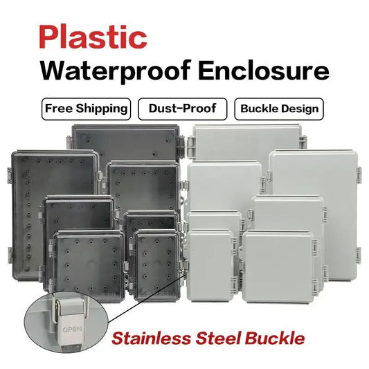 Waterproof Plastic Enclosure With Hasp Electrical Junction Box Outdoor Sealed Switch Power Case Electrical Distribution Boxes - electrical center b2c