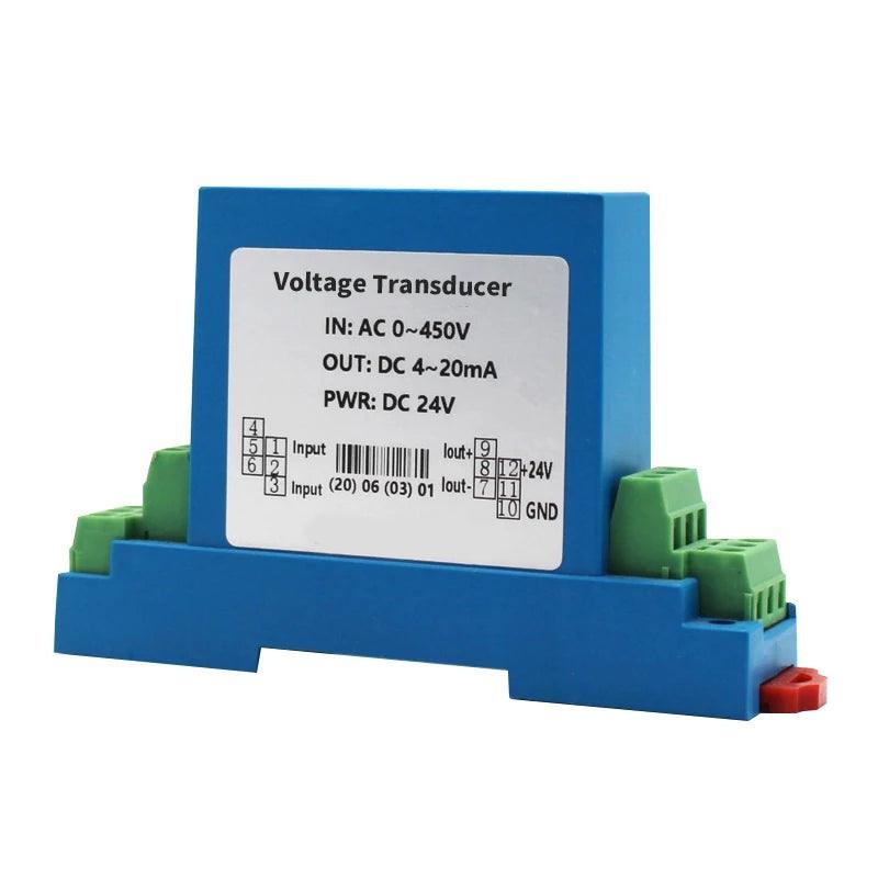Single Phase AC Voltage Transmitter 0-1500V Voltage Transducer Analog Output 0-5V 4-20mA AC High Voltage Sensor Transducer